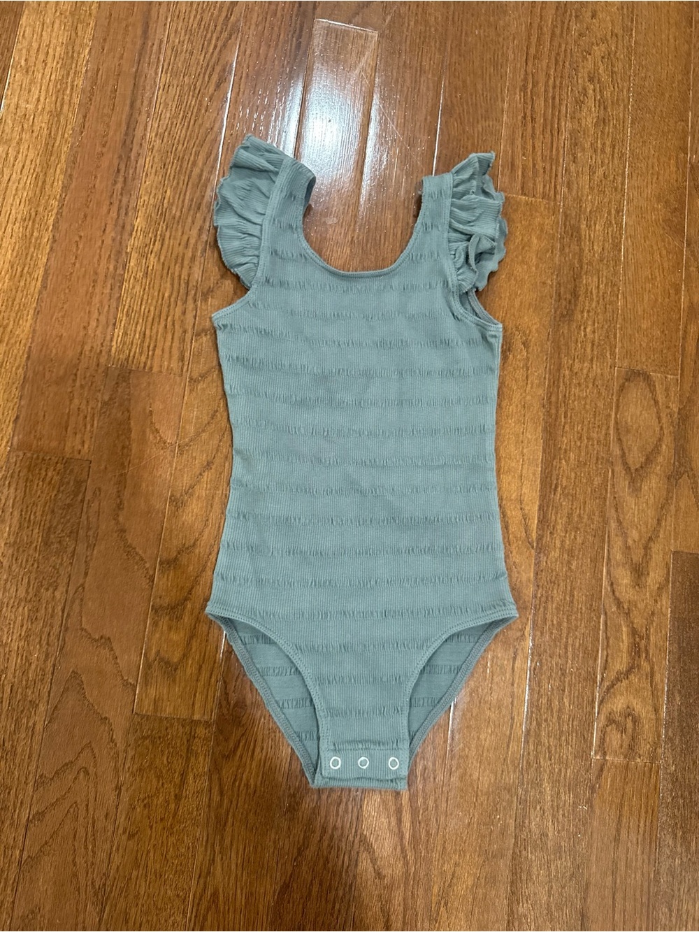 NWOT Kids Rylee & Cru Ruffle Sleeve One-Piece in Sage Green